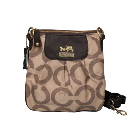 Coach Logo C Monogram Small Khaki Crossbody Bags EQI - Click Image to Close